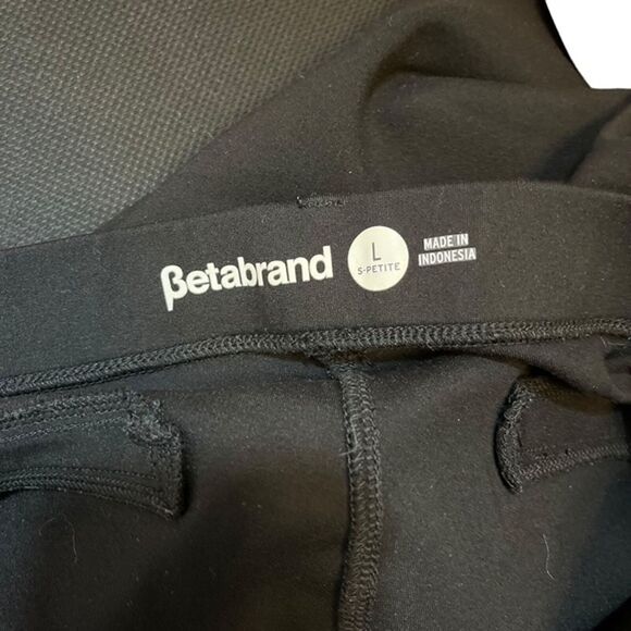 Betabrand Black Petite Stretch Straight Leg Pull On Pants Ponte Knit Career L - Picture 2 of 16